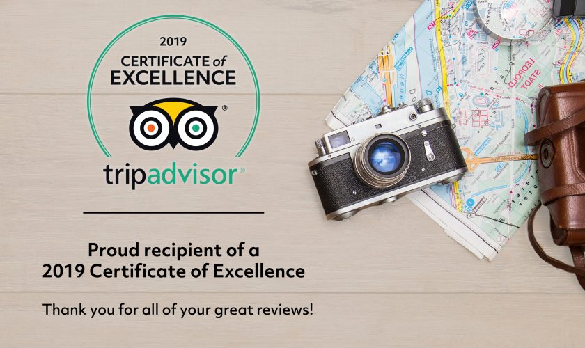 Trip Adviser Certificate of Excellence
